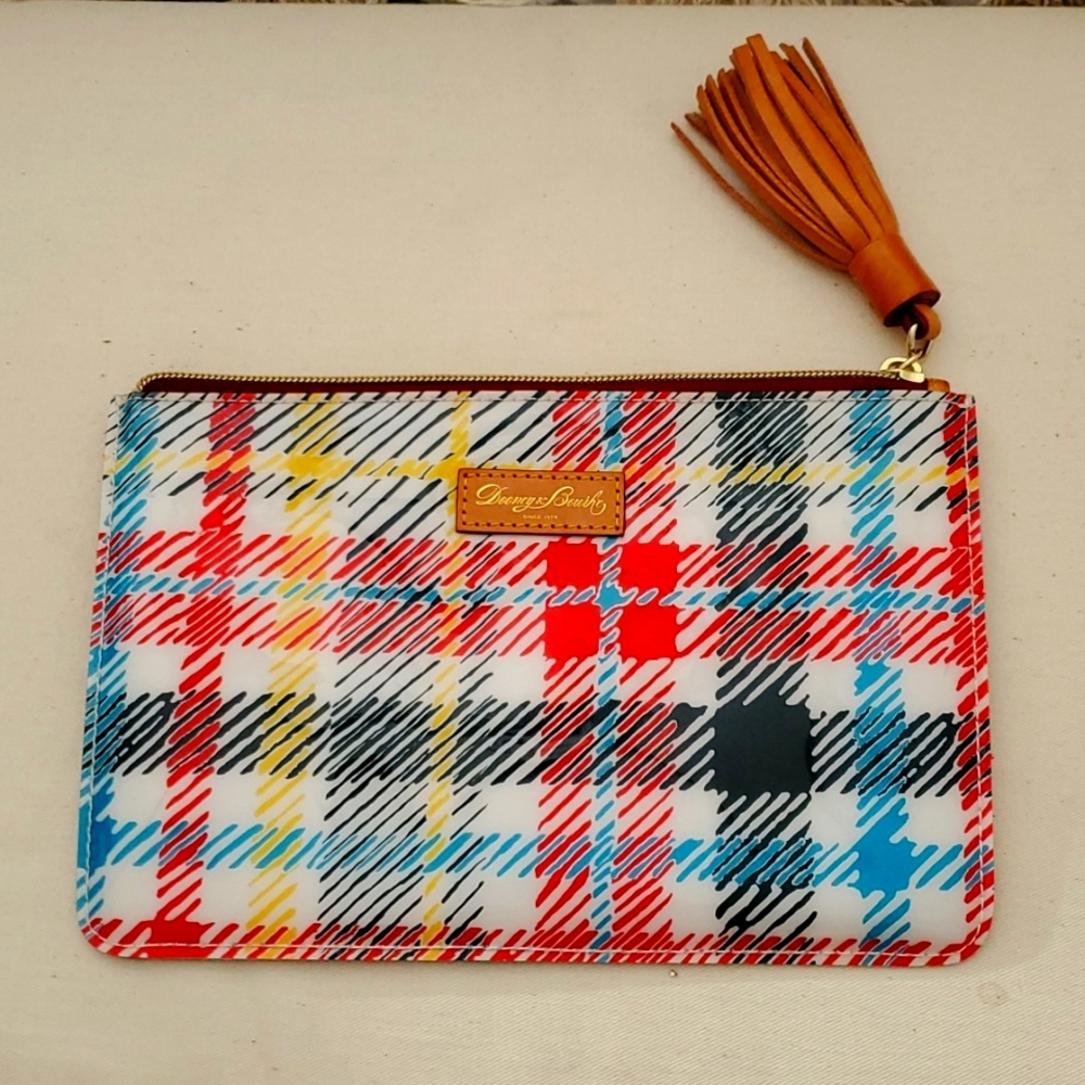Dooney & Bourke plaid patent leather wristlet